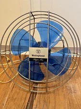 Westinghouse MCM Vintage Art Deco Design Working BLUE BLADES Electric Fan MOD