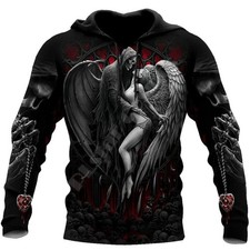 Reaper Skull Angel and Demon 3D Printed Hoodies / Men's Gothic Style Clothing