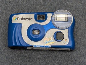 Polaroid Fun Shooter Flash 35mm Camera Blue Vintage Disposable Style