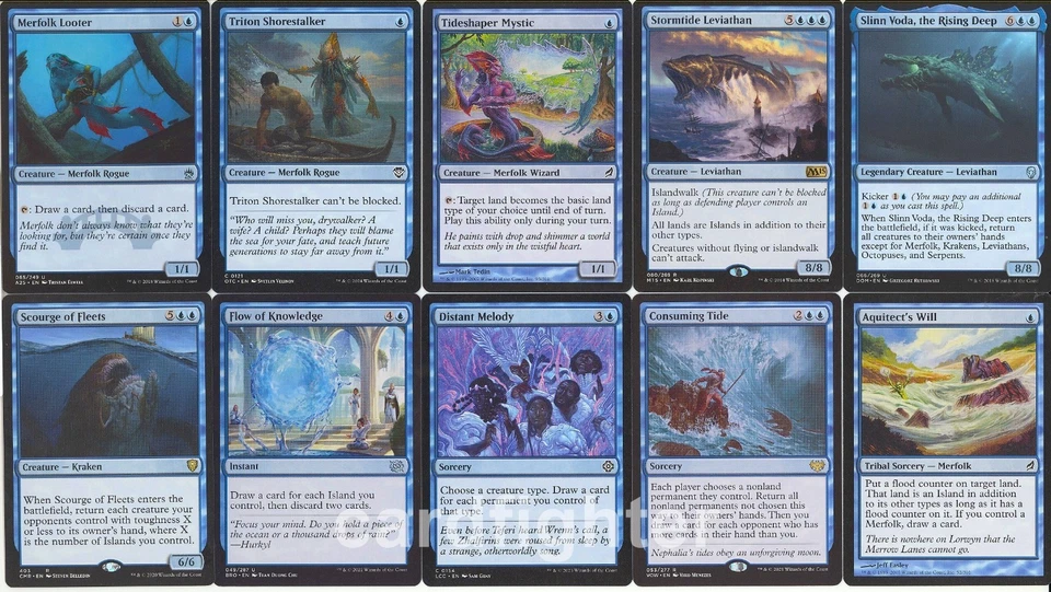 Custom Merfolk Tribal Commander EDH Deck - Svyelun of Sea and Sky - MTG Magic - Image 4 of 4