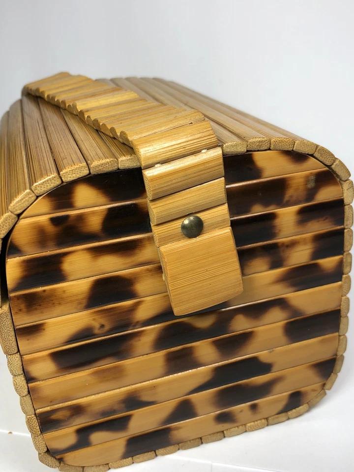 Cartera caja bambú tortuga Japón años 50 vintage Foto 4 de 4