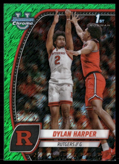 2024-25 Bowman University Chrome #22 Dylan Harper Green Shimmer Refractor