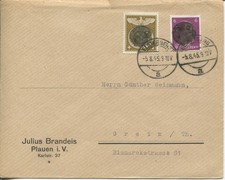 Schwärzung AP 785b+830 I auf Sammlerbrief Elsterberg - Greiz Gruppe 3 (B13564)