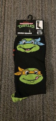 Nickelodeon Teenage Mutant Ninja Turtles Crew Socks Men's Size 9-13 Black Green