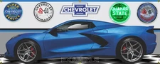 2024 CORVETTE STINGRAY HTC RIPTIDE BLUE METALLIC BANNER SIGN MURAL SIZE CHOICES