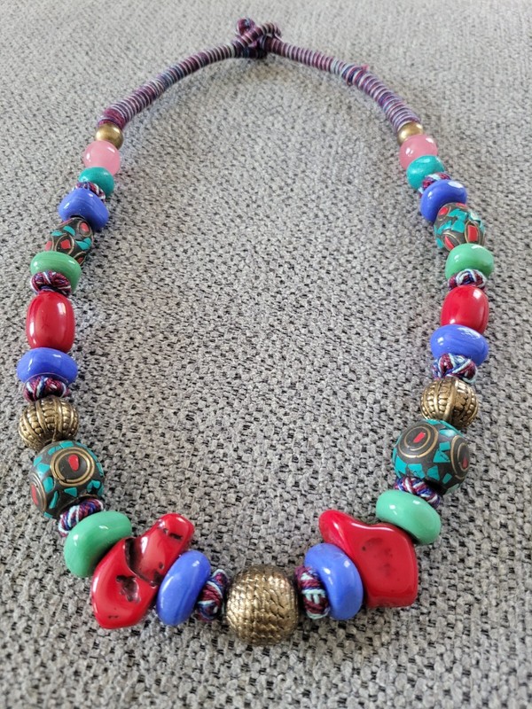 Beautiful Vintage Trade Beads? Beaded Necklace Large Statement Necklace MUST SEE
