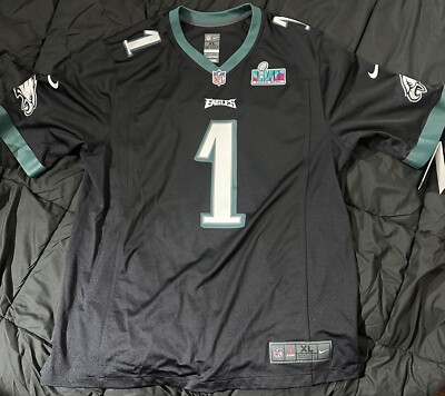 Nike Jalen Hurts Philadelphia Eagles Super Bowl Jersey Black Size