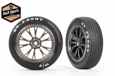 Traxxas 9474A Tires  wheels glued Weld satin black chrome Wheels  2 
