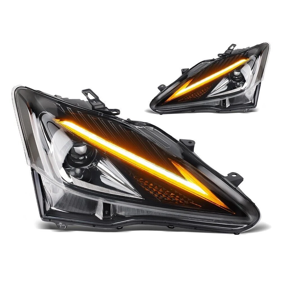 New Pair LED DRL Sequential Headlight Signal For 2006-2013 Lexus IS250 IS350 - Imagem 3 de 4