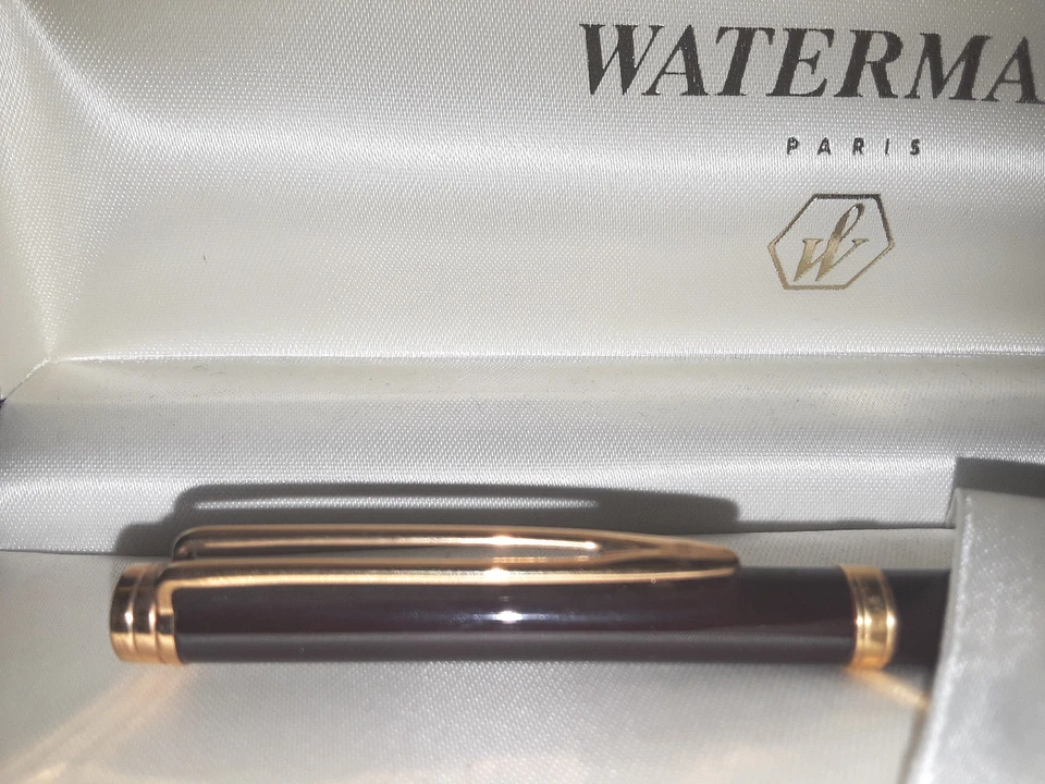 Waterman 33002 | Bolígrafo marrón oscuro y dorado | París (¡Nuevo!) Foto 2 de 4