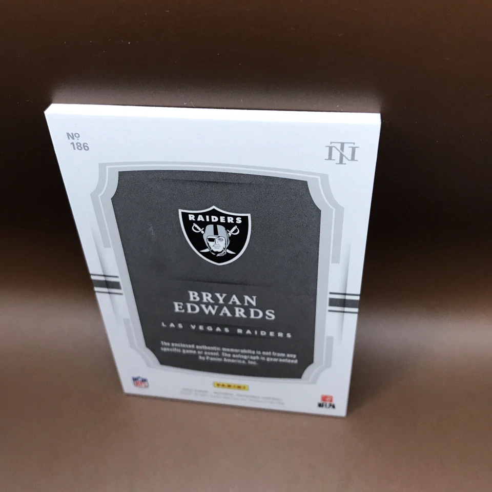 2020 National Treasures Bryan Edwards Jersey Number Green Patch Auto RC #48/89 - Image 2 of 2