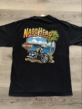 Harley Davidson T-Shirt Men's L Large Black Short Sleeve Nags Head NC Lets Ride!