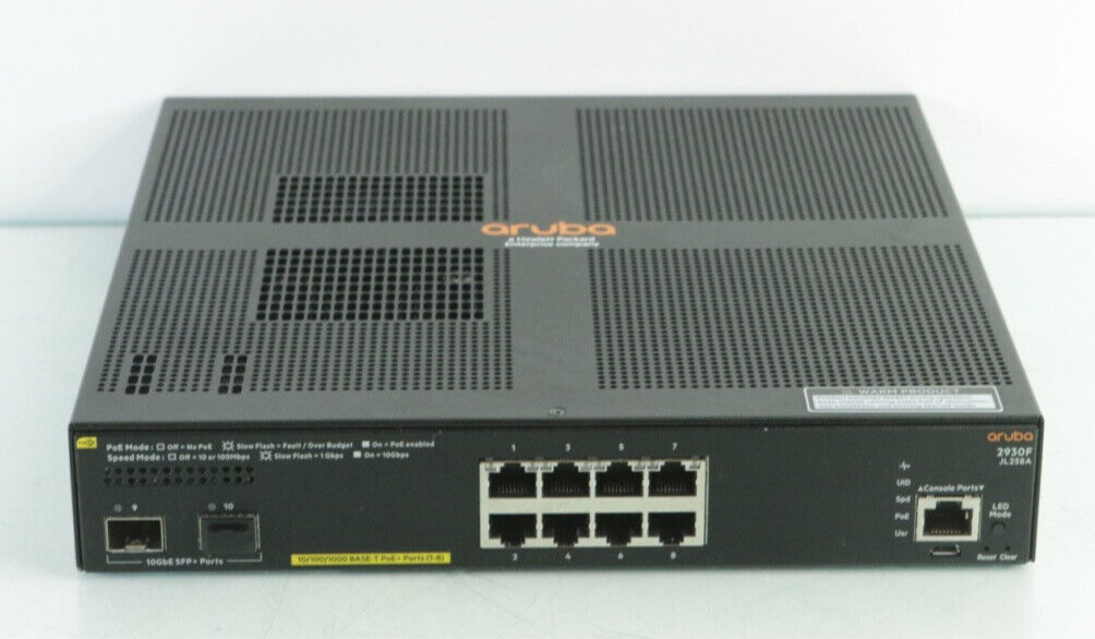 Aruba 2930F JL258A 8G PoE+ 2SFP+ Switch n619 190017006758| eBay