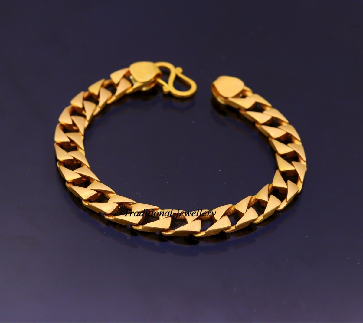 TOP CLASS 6 MM SOLID 22K GOLD CUBAN CHAIN BRACELET MEN'S