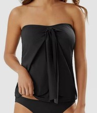 $113 Tommy Bahama Women's Black Pearl Sarong Bandini Top Swimwear Size X-Small