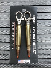 Pair Of .223 5.56 Bullet Zipper Pulls Or Keychains Unique Gift