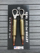 Pair Of .223 5.56 Bullet Zipper Pulls Or Keychains Unique Gift
