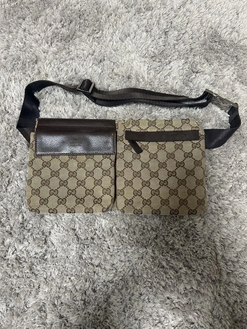 GUCCI Auth GG Belt Bag Waist Pouch shoulder Bumbag Fanny Pack Vintage USED