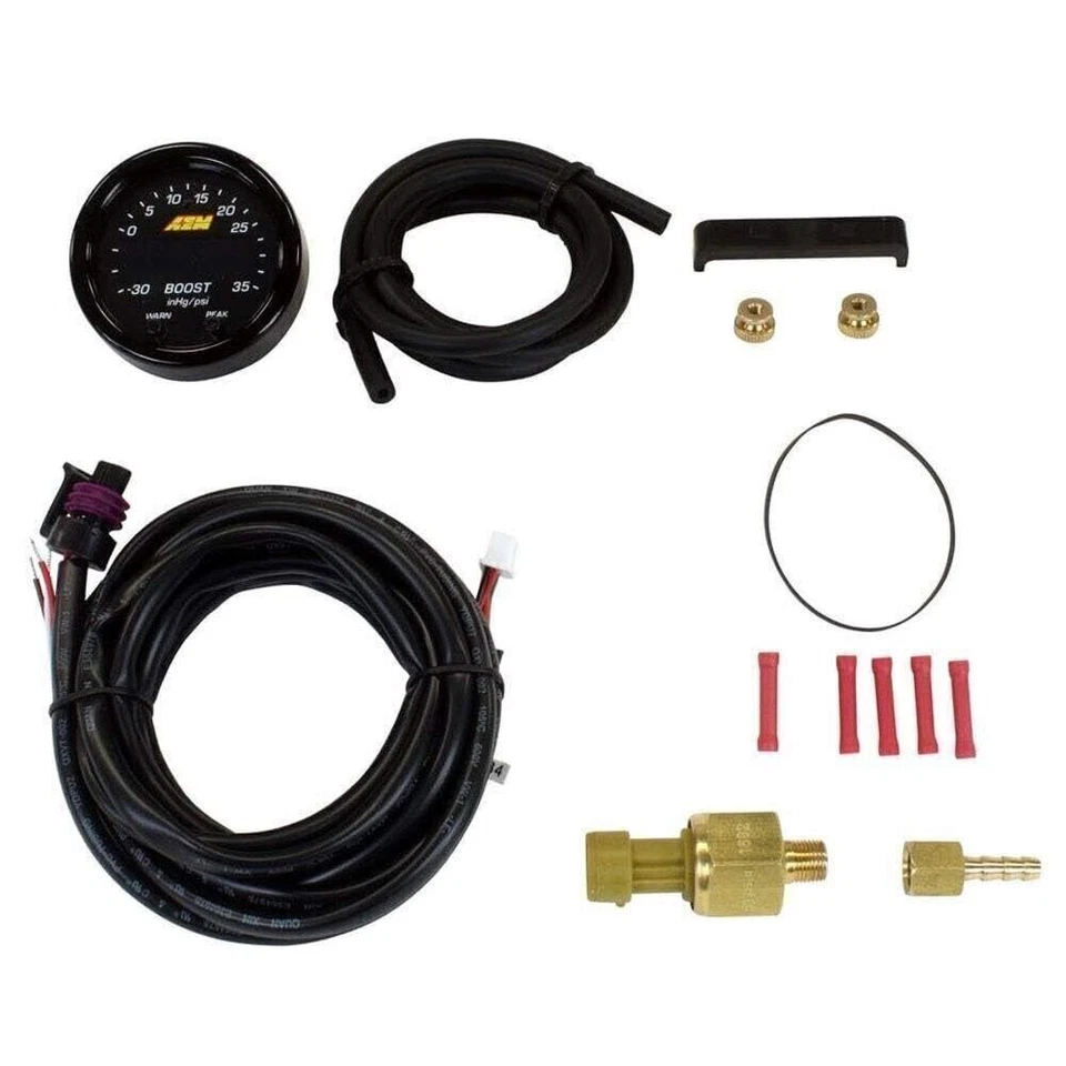 Manómetro Boost AEM 30-0306 serie X 52 mm, negro Foto 2 de 4