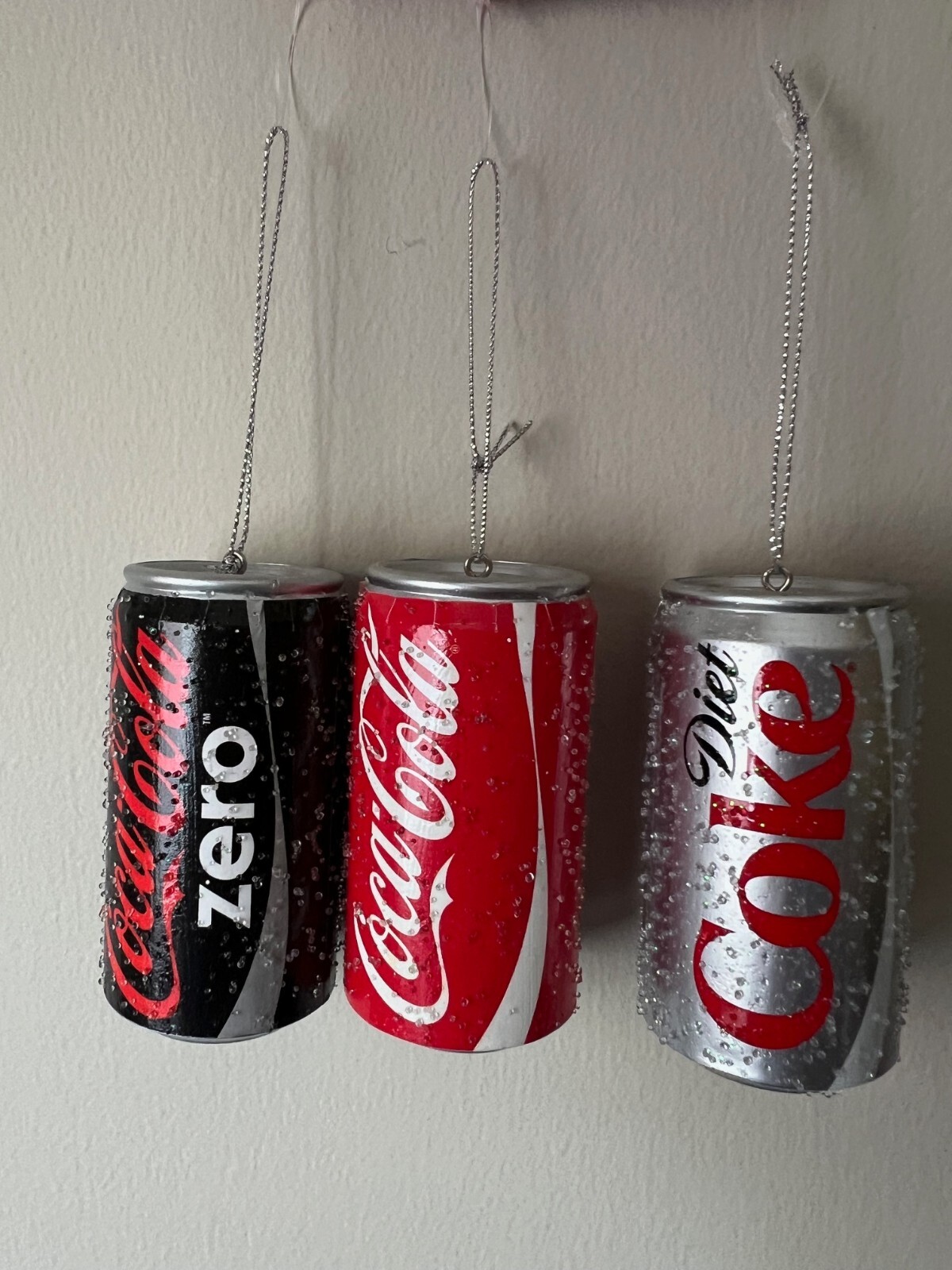 Diet Coke Coca Cola Can Holiday Ornament Soda Drink Hanging Christmas Sparkle