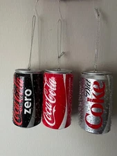 Diet Coke Coca Cola Can Holiday Ornament Soda Drink Hanging Christmas Sparkle