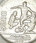 1986 Mexico $200 Peso, soccor limited edition commemorative coin !