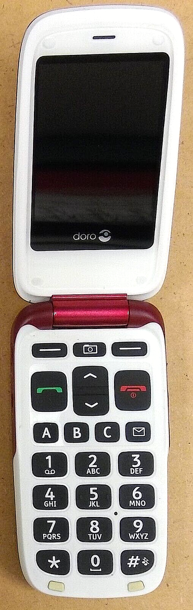 Doro PhoneEasy 618 - Red / White ( Consumer Cellular ) Cellular
