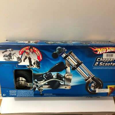NEW RARE SEALED HOT WHEELS ADJUSTABLE CHROME CHOPPER 2 SCOOTER THROTTLE SOUND 