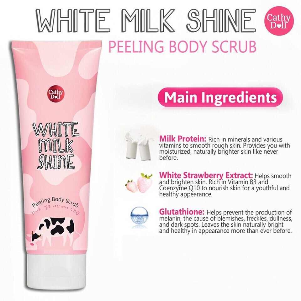 Cathy Doll White Milk Shine Peeling Body Scrub Brightening