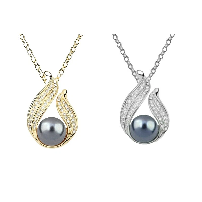 Pearl Silver Plated Black Fashion Jewelry Sets