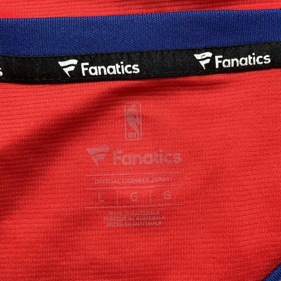 Camiseta gráfica vermelha Fanatics feminina grande NBA Philadelphia 76ers Ben Simmons 25 - Imagem 3 de 4