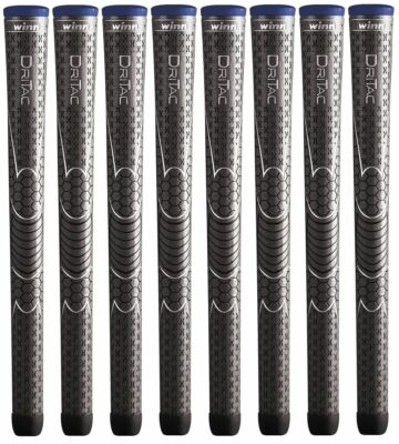 New WINN DriTac Men's Midsize Dark Grey Golf Grip SET OF 8pc -6DT-DG