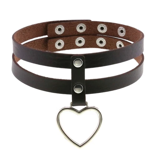 Gothic Leder Double Line Halskette Punk verstellbar Halsband Zubehör - Bild 19 von 38