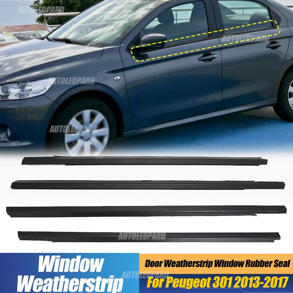 Compatible With Citroen For Elysee 2014 2015 2016 車のドアガラスゴムシールウェザー 4 Pcs Compatible With Citroen For Elysee 2014 2015 2016 シーリングトリム ウィンドウシー