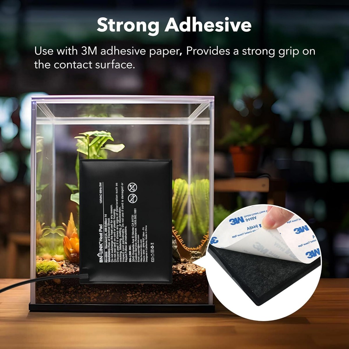 BN-LINK Reptile Heating Pad with Digital Thermostat Under Tank