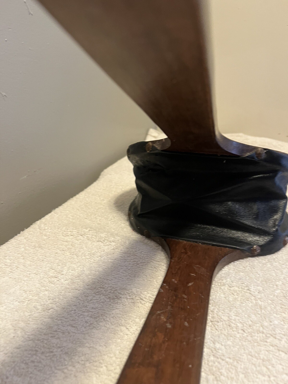 Vintage Fireplace 24” Wood Leather Bellow Blower Fire Starter Brass