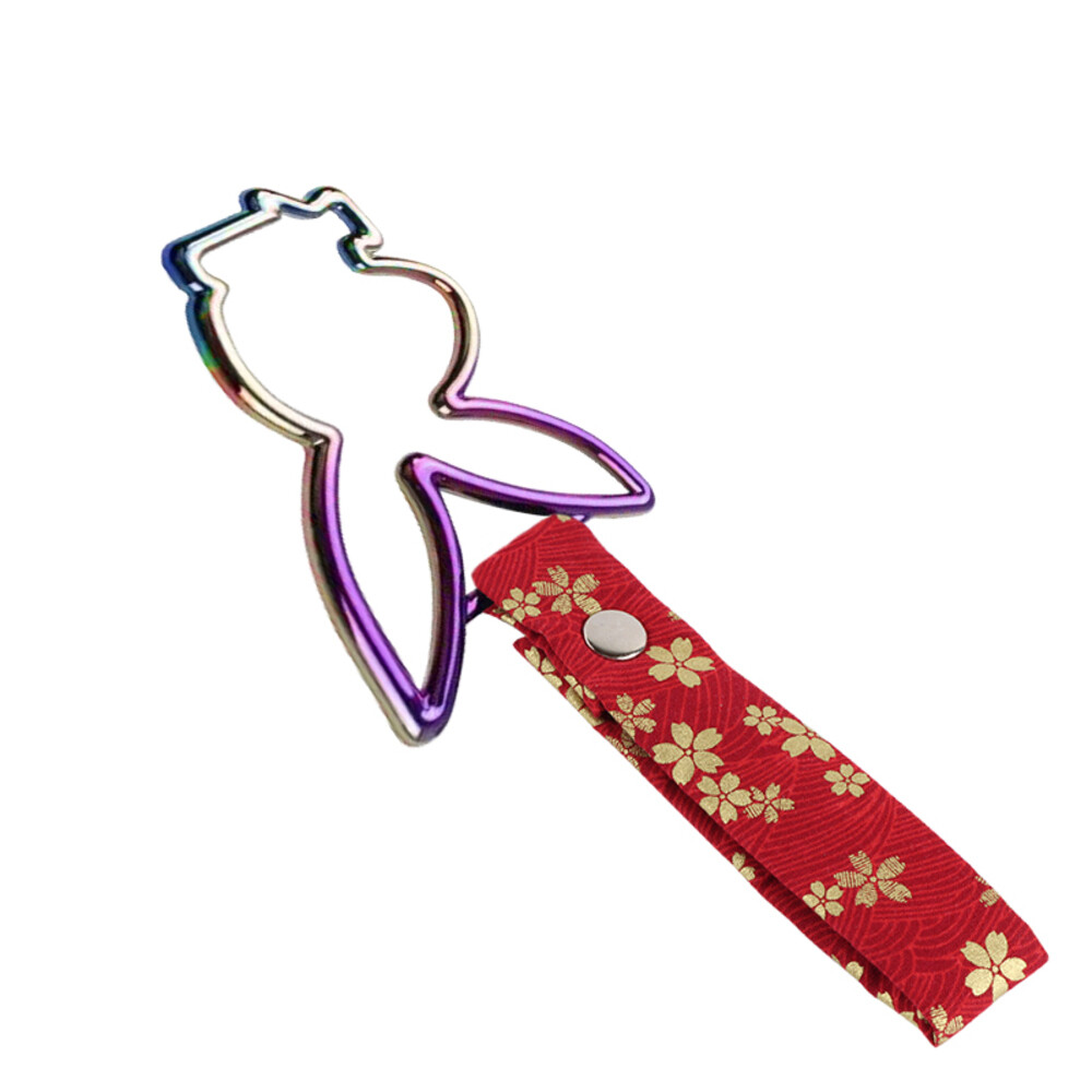 Car Accs JDM Bunny TSURIKAWA Neo Chrome Ring Red Flowers Nylon