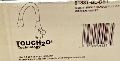 Delta Mateo Touch20 9183T-BL-DST Pull Down Touchless Kitchen Faucet Matte Black