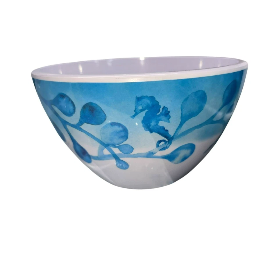 Martha Stewart Coral Blue Sea-Inspired Plate and Bowl Set Ocean Decor Dh1323 - Image 3 of 4
