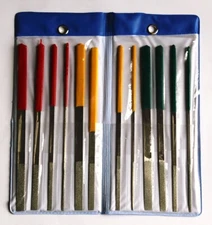 NEW QUALITY 12 pcs 7" DIAMOND TAPER FILES #140-#400 for Hard Metal Material