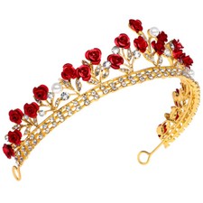 1PC Heart Headband Tiaras and Crowns for Women Red Crowns Bridal Headband