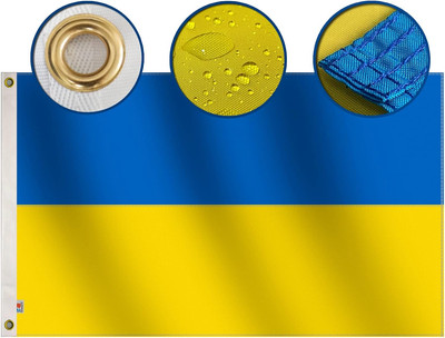 Ukraine Flagge 90x150 Cm – 210D Polyester, Wetterfest, Mit Messingösen