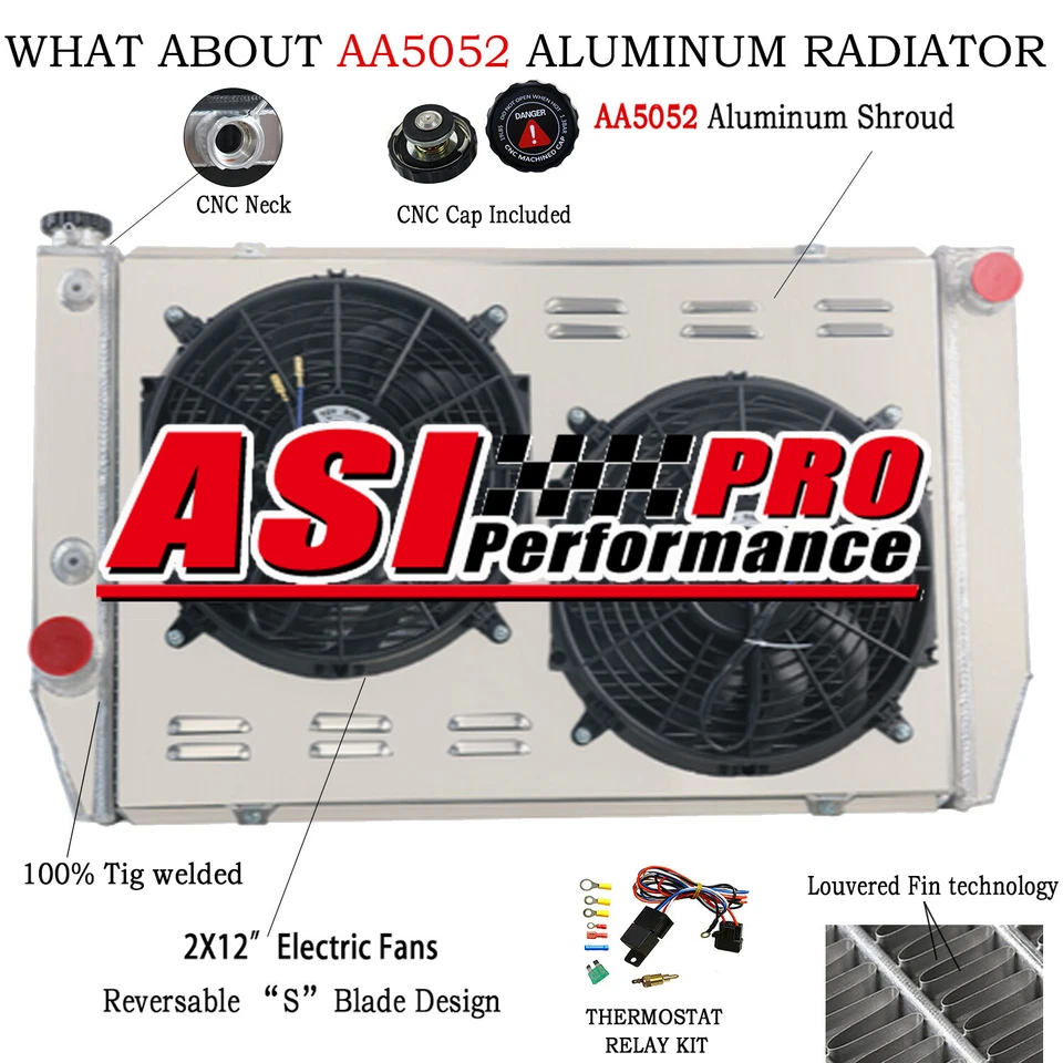 3 ROWS RADIATOR+SHROUD FAN+RELAY FOR 79-86 FORD FALCON V8 6CYL XC XD XE XF AT MT - image 2 of 4