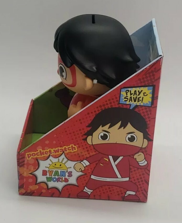 Ryan's World Mega Mystery Figure Ninja Ryan 10 Surprises Coin Bank Kids Toy NEW