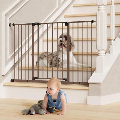 2025 new gift 28.9-49'' Baby Gate for Doorways, 30'' Tall Extra Wide,Brown