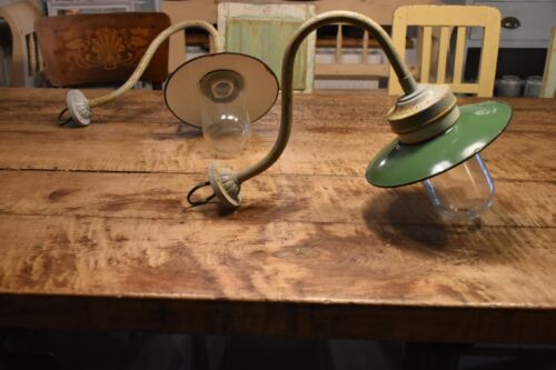 KE1475 Antike Emaille Lampe/Hof Lampe/ Bauernhof Lampe/ Garagen - Bild 3 von 17