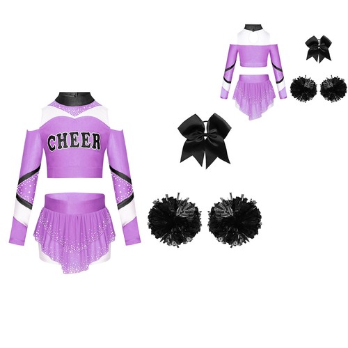 Girl Costume Carnival Uniform High School Crop Top With Mini Skirt Ceremony Gym - Picture 46 of 69