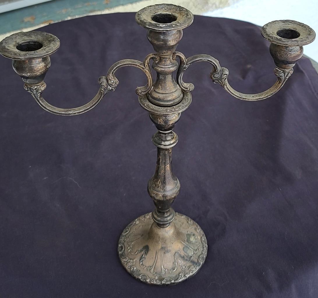 Vintage Gorham Weighted Sterling Silver Three Light Candlestick Vintage Gorham Weighted Sterling Silver Three Light Candlestick