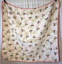 Little Unicorn Baby Blanket Roses Thick Quilted Reversible 45" x 42"