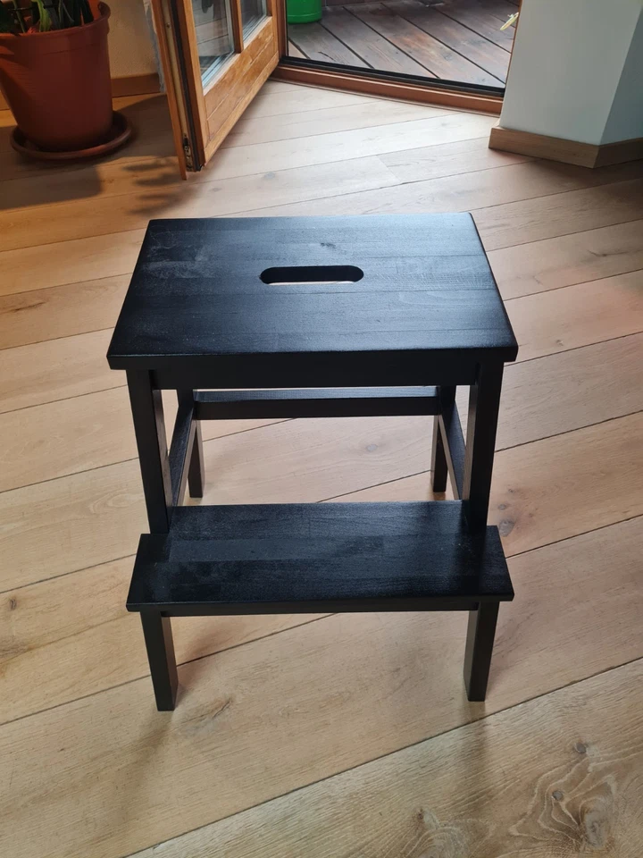 IKEA BEKVÄM Tritthocker, Schwarz, 50 Cm